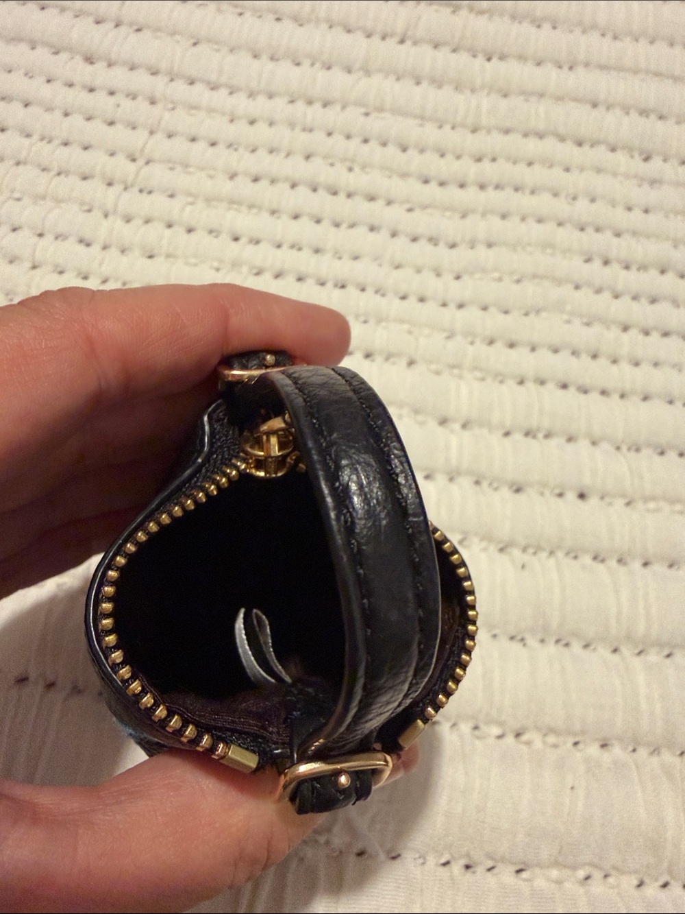 Coach Black Pebbled Leather Mini Top-Handle Bag Charm with Pink and Red Graffiti - Picture 3 of 3